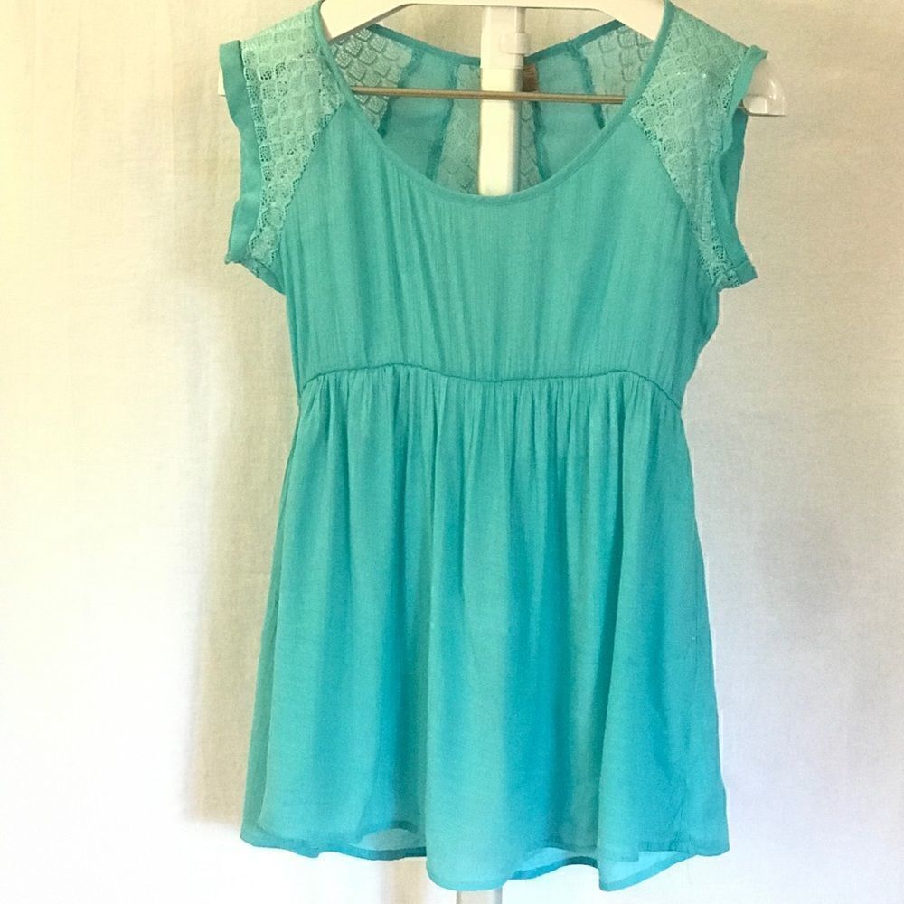 Turquoise Blouse w/ Detail Back Design